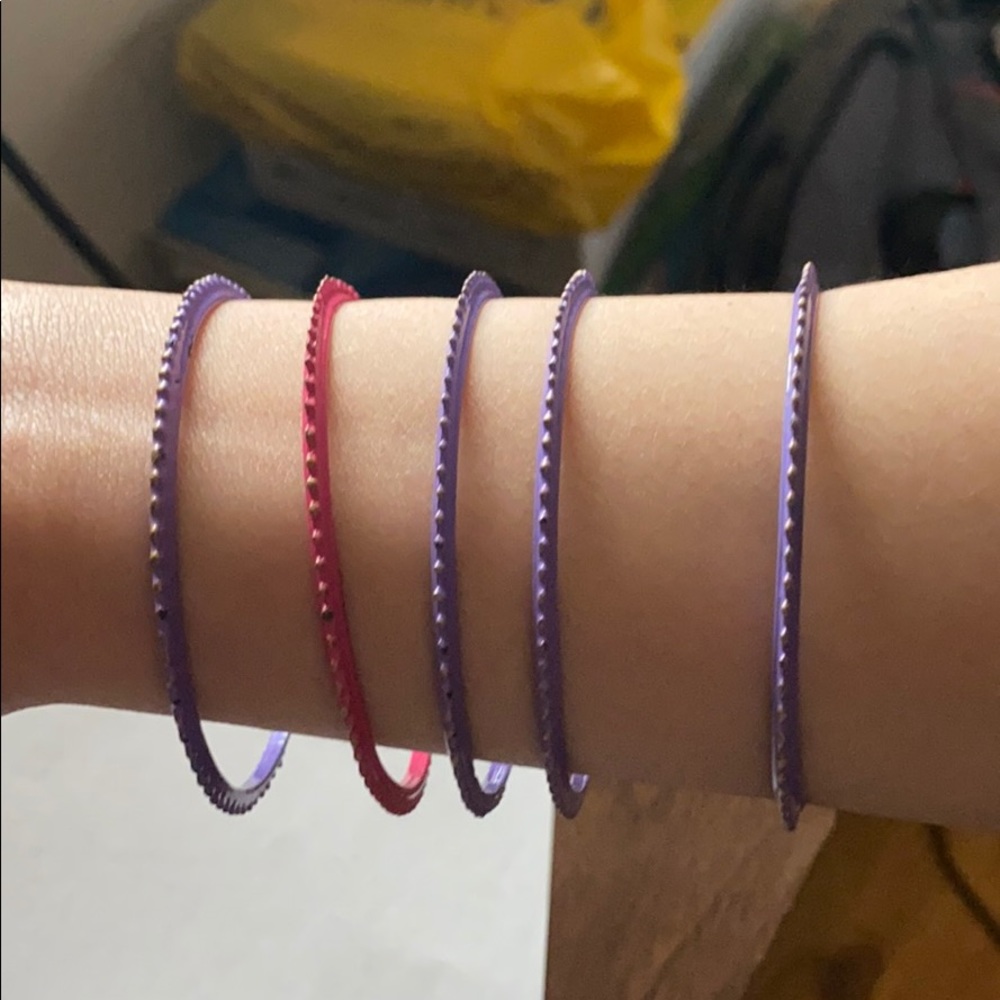 Spike metal bangles bracelet set